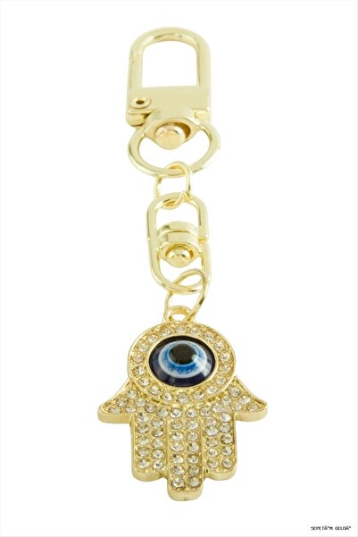 ZERO LAND Spt-Gld Fatma Ana Eli Evil Eye Stone (153845) Keychain Yellow