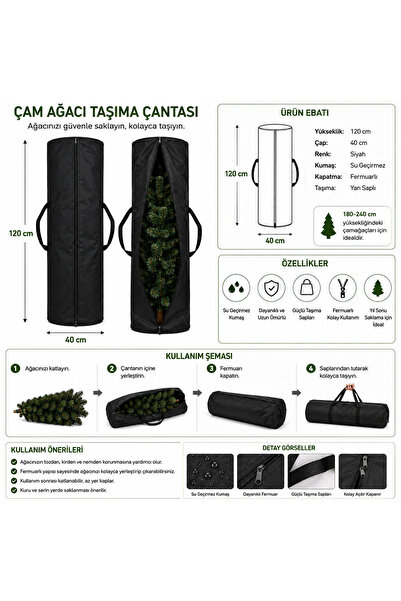 Magiclady 120 X 40 yapay çam ağaçları Çam Ağacı Taşıma ve Saklama Çantası Fer...