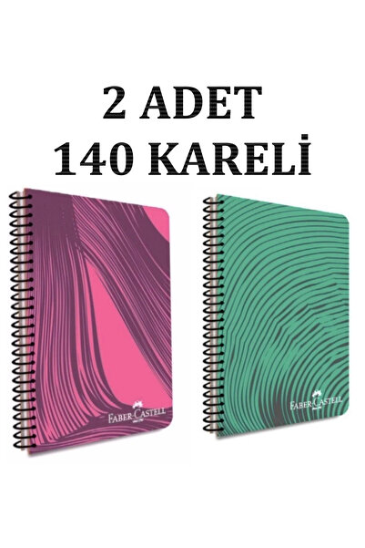Faber Castell 2 Pcs Faber Notebook, Checked, 140 Yp, Pp Cover, Spiral