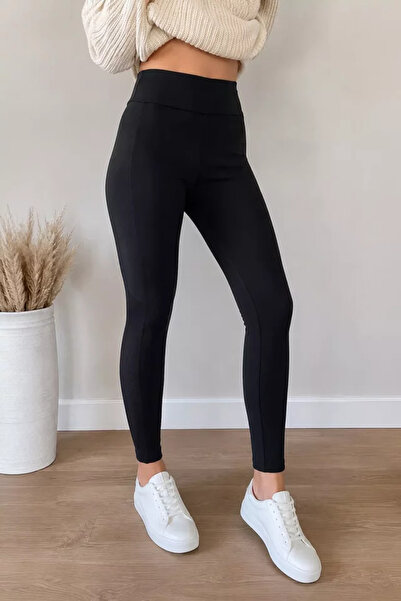 TOZLU Women's Tulle Detailed High Waist Leggings