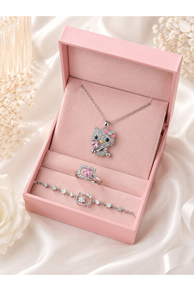 shop HELLO KITTY 3’LÜ ÇELİK SET KOLYE-YÜZÜK-BİLEKLİK