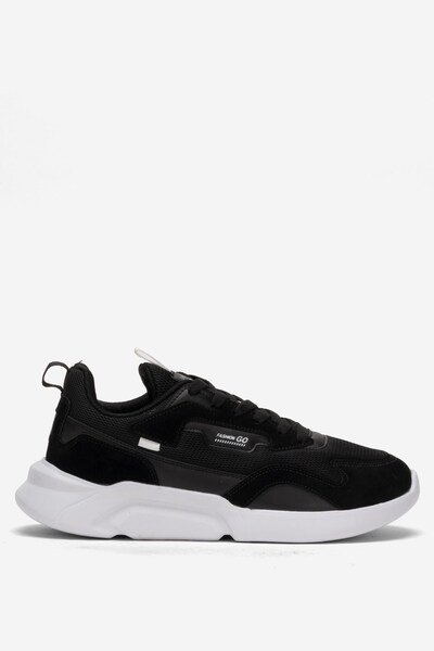 Jagulep Men's Airfile Comfortable Sports Shoes Black - White