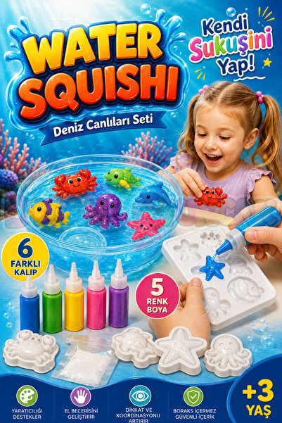 Doğan Oyuncak Dünyası Water Squishi Deniz Canlıları Sukuşi Ve Slime Yapım Seti