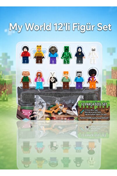 Genel Markalar My world 12li figür set mini set sök çıkar tak oyuncak çocuk