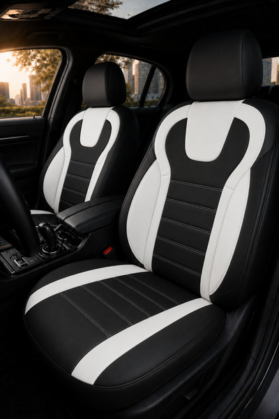 TROBUS Seat Ibiza 2008+ Uyumlu Monza Serisi Tay Tüyü Oto Koltuk Kılıfı Siyah ...