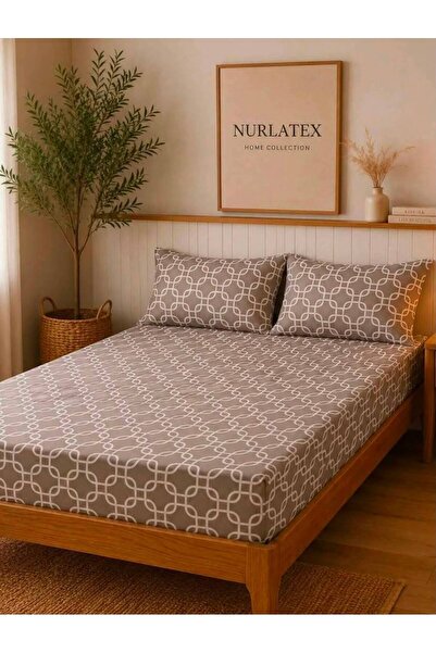 Bercetekstil طقم ملاءات مطاطية مقاس كبير 180 × 200