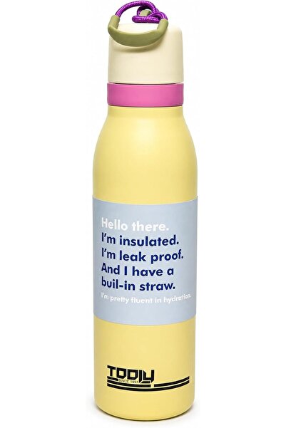 tooly 530ml Premium Stainless Steel Vacuum Insulated Flask – Pastel Yellow So...