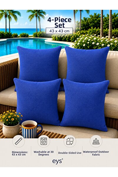 Eys Outdoor Waterproof Fabric Cushion Cover (43X43) 4-Piece Set