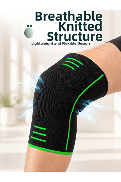 alemdarshop Knitted Knee Brace Flexible Breathable Daily Sports Knee Support