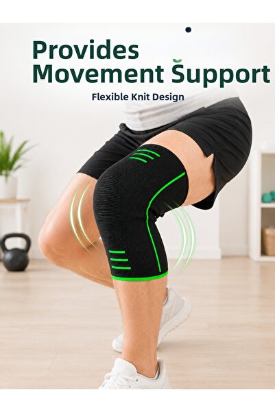 alemdarshop Breathable Knitted Knee Brace Flexible Construction Sports and Ex...