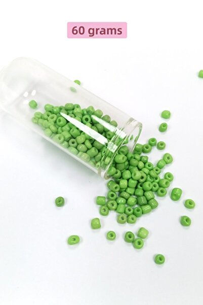 Generic Brand Bulk Glass Sand Beads Large Size (6/0) 4 mm - 60 Grams - Green ...