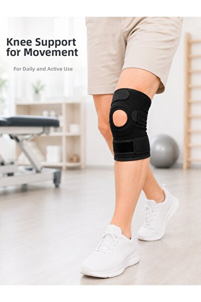 shoppingfestr Short Ligament Knee Brace Open Knee Cap Adjustable Velcro Knee ...