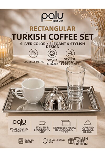 PALU GASTRO Coffee Presentation Set with Silver Tray