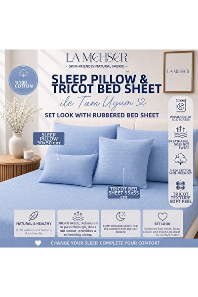 LA MEHSER Pack of 2 Ultra Self-Silicone Filled Knitwear Combed Cotton Throw P...