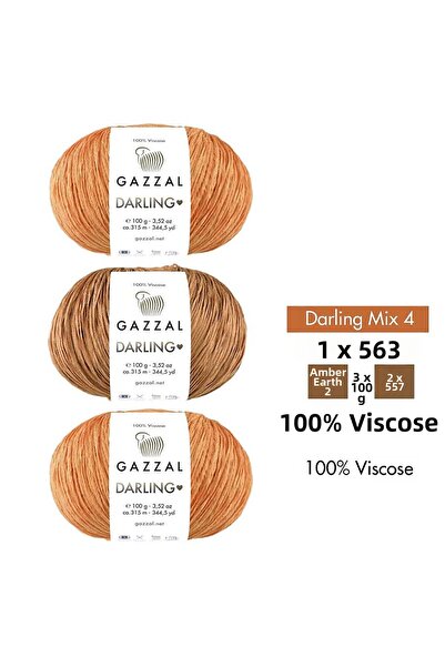 Gazzal Darling Mix 4 - 100% Viscose Yarn 3-Color Combination – Amber Earth 2 ...