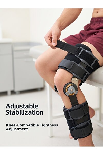 FTA TİCARET Angle Adjustable Knee Brace with Side Hinge and Adjustable Velcro...