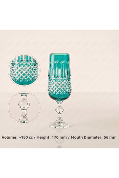 AKDEN STORE Crystal Flute Coffee Side Glass - Champagne Glass 180Cc