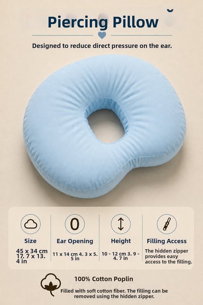 moonzy - minimalist & cozy Bean Piercing Pillow with Neck Support for Side Sl...