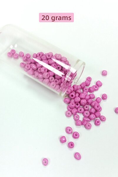 modi Bulk Glass Sand Beads Large Size (6/0) 4 mm - 20 Grams - Dark Pink - Bnc091
