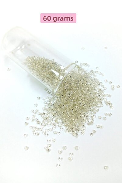 Generic Brand Bulk Glass Sand Beads (11/0) 2 mm - 60 Grams - Transparent Whit...
