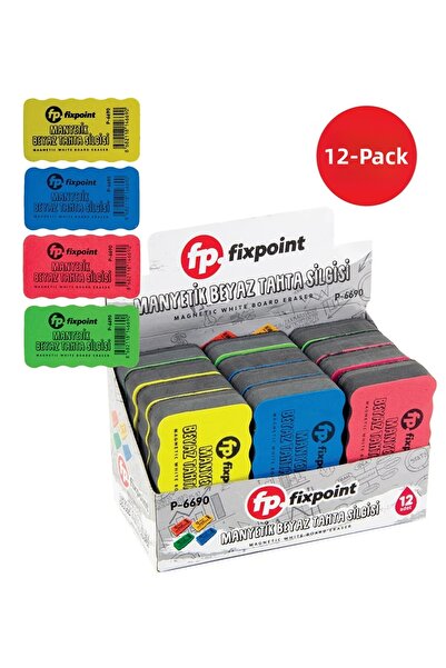 FixPoint Erasers Magnetic Board Erasers 12 Pieces