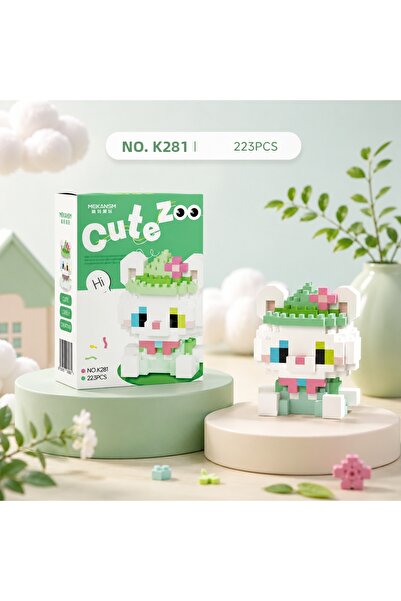 womistore Cute Zoo Series Cute Van Cat Brick Block Building Block Figure