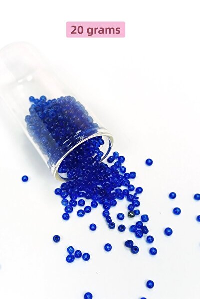 Generic Brand Cast glass sand beads (8/0) 3 mm - 20 grams - dark blue - bnc178