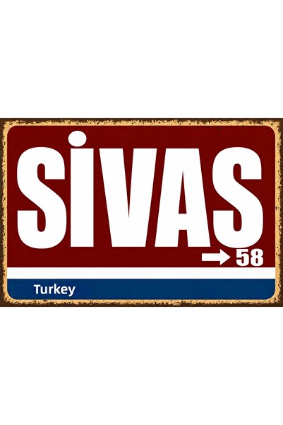 Lucena Sivas 58 Μεταλλική πινακίδα τοίχου Ρετρό Vintage Διακοσμητική Πινακίδα...