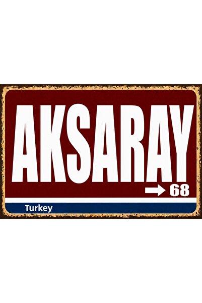 Lucena Aksaray 68 Μεταλλική Πινακίδα Τοίχου Ρετρό Βίντατζ Διακοσμητική Πινακί...