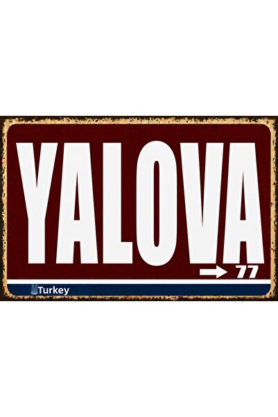 Lucena Yalova 77 Placă decorativă metalică de perete, retro vintage, cu numel...
