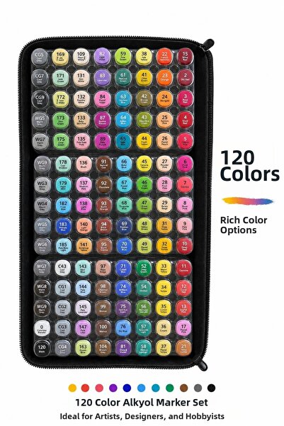 Artdesign 120Pcs Double Sided Marker Pen Set Paint Pens with Portable Bag