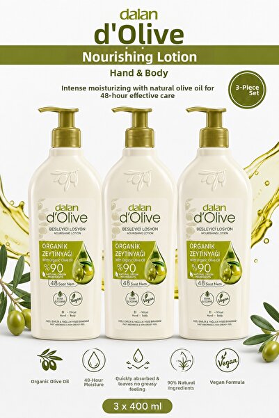 Dalan D'Olive Nourishing Lotion 48 Hours Moisture 400 ml 3 Pieces (Set of 3)