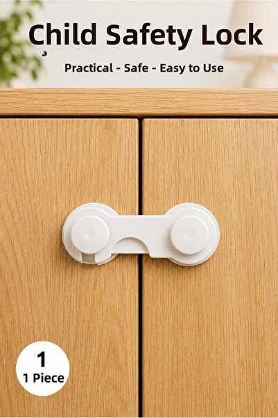 Monteor Child Safety Lock Adhesive Cabinet Door Lock Baby Safety Device (1 Pi...