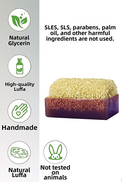 JASPER 5 Pack Natural Pumpkin Fiber Lavender Soap 130 Gr