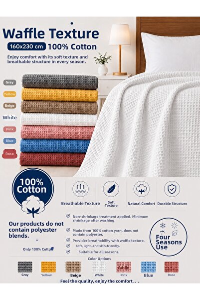 Dotamess Petek Pike 100% Cotton Single Size 160X230 cm – Soft, Breathable, Al...