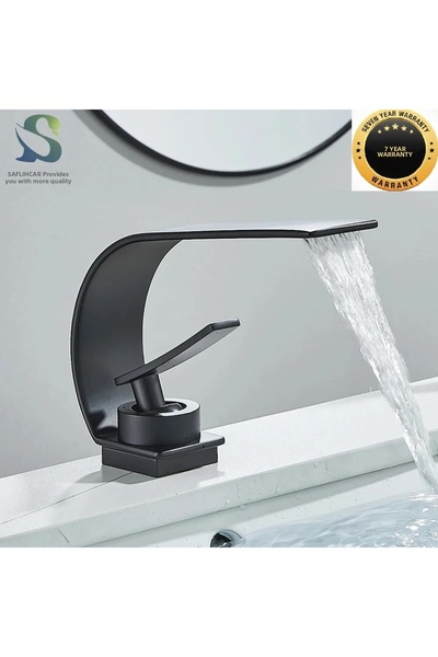 OEM Bathroom Sink Faucet Matte Black Color Waterfall Design New Model Importe...