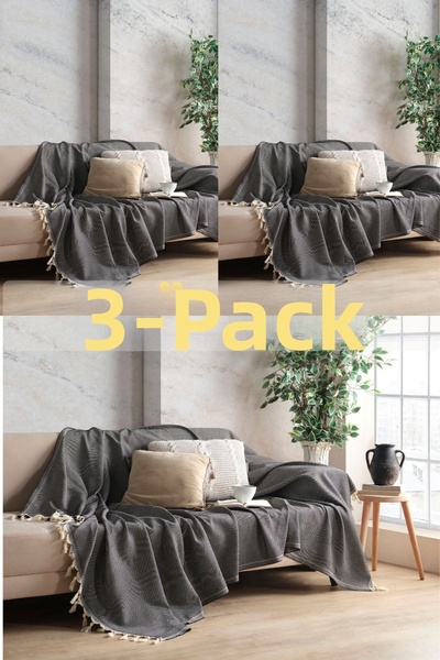 Miracolo Home Cotton Sofa Cover Set - 3 Piece Set - Non-Slip Design Suitable ...