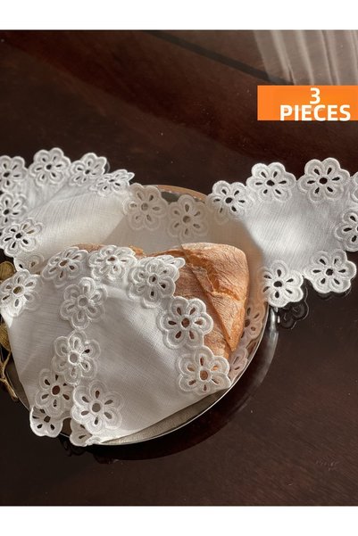 QBR Home Set of 3 Perforated Bread Covers. Papatya Model
