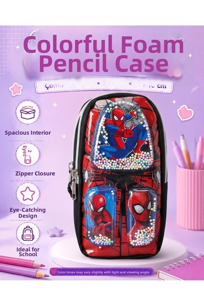 kruxon Colorful Foam Transparent Detailed Pen Holder Bag Conceptual 2 Compart...