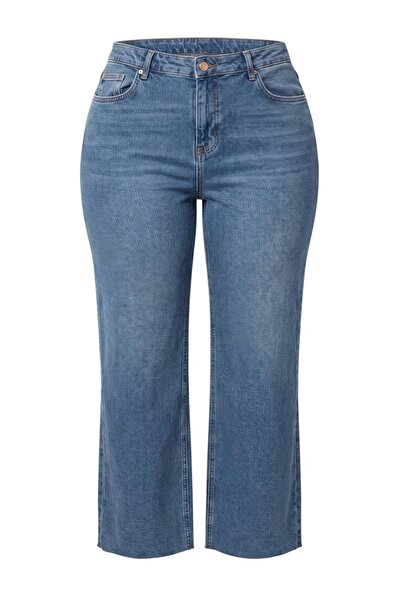 Trendyol Curve Blaue, hoch taillierte, weniger flexible, gerade geschnittene ...