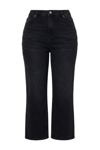 Trendyol Curve Black High Waist Wide Leg Jeans Tbbaw27Cj00009