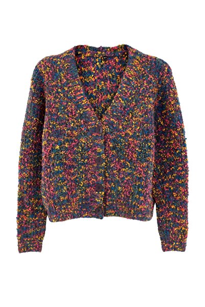 Trendyol Collection Multi-Colored Soft Textured Gradient Yarn Knitwear Cardig...