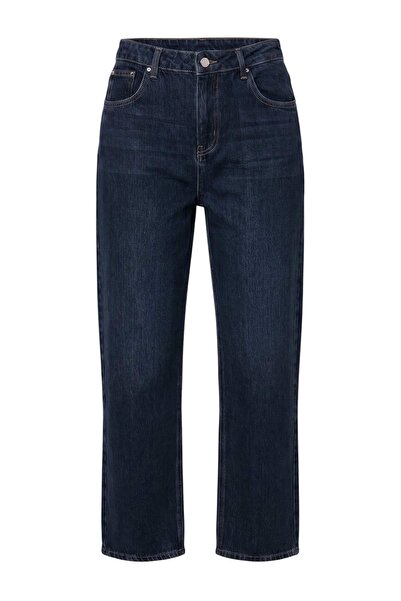 Trendyol Collection Premium Dark Blue Tencel Blended High Waist Straight Jean...