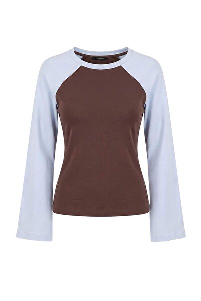 Trendyol Collection Multi-Colored Premium Interlock Raglan Sleeve Regular Fit...