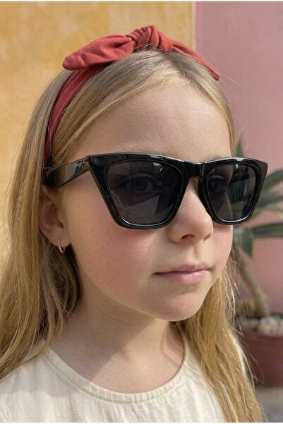 MACERATİ Cateye Unisex Black Cat Eye Frame 0-10 Years Children Uv400 Sunglasses