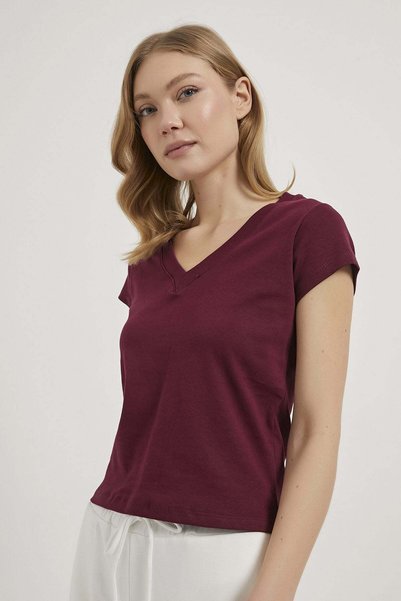 Arma Life Armalife 26652 v neck Stretchy Cropped women's t-shirt