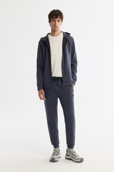 Avva Erkek Antrasit Beli Lastikli Bağcıklı Bi-Stretch Regular Fit Eşofman Alt...