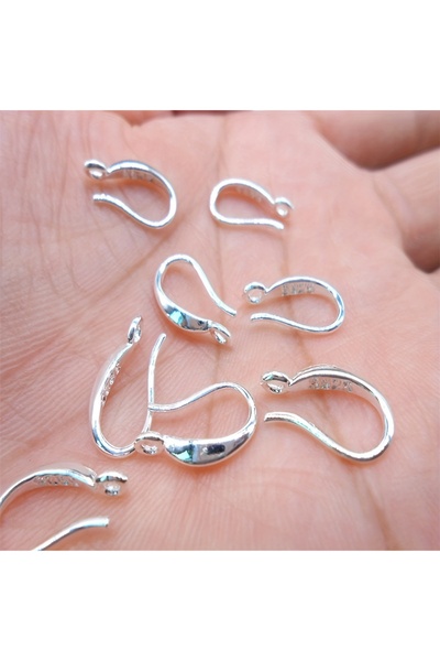 choice2 20PCS Silver 925 Silver Plated Engraved Fashionable Ear Hooks, Ear Pu...