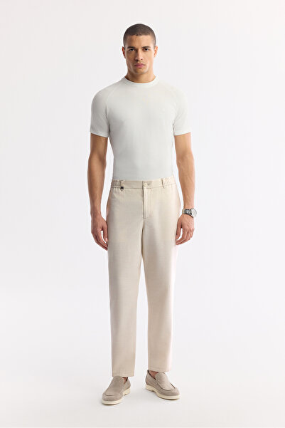 Avva Erkek Bej Yandan Cepli Beli Lastikli Soft Touch Comfort Slim Fit Pantolo...