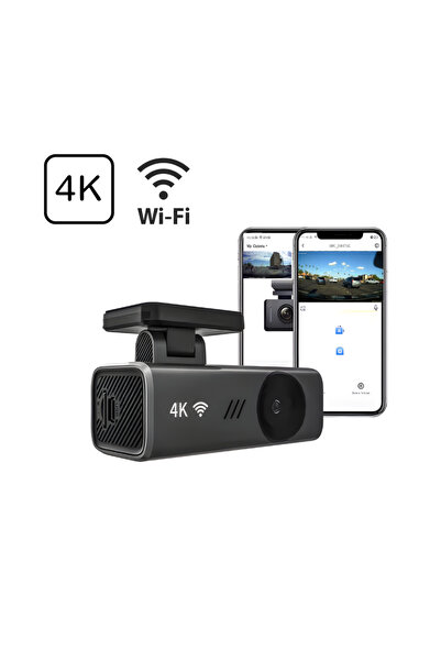 AYCB Cameră auto 4K Ultra HD cu Wi-Fi, unghi larg de 145°, înregistrare de în...